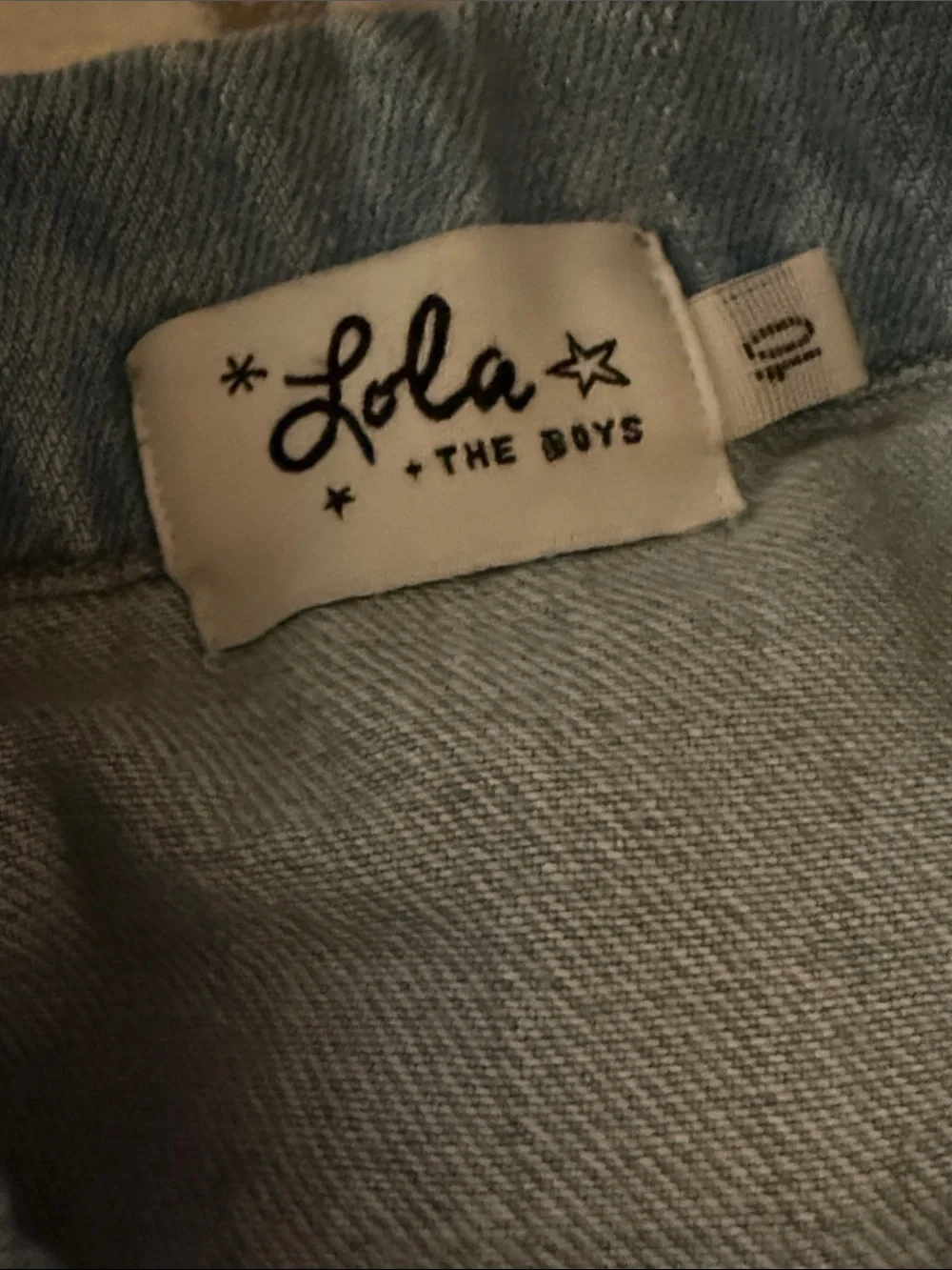 Lola- The Boys Evil Eye denim jacket.
